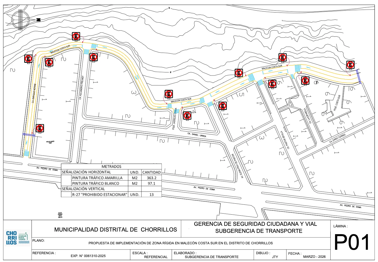 Renovación de señalización vial en la urbanización
